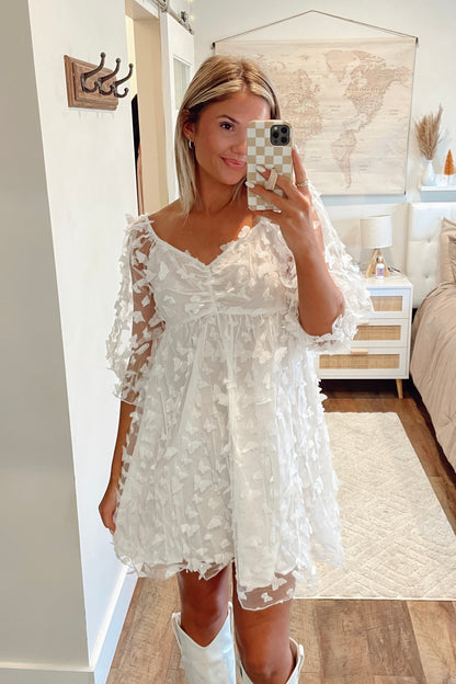 Lifetime of Butterflies Dress- White