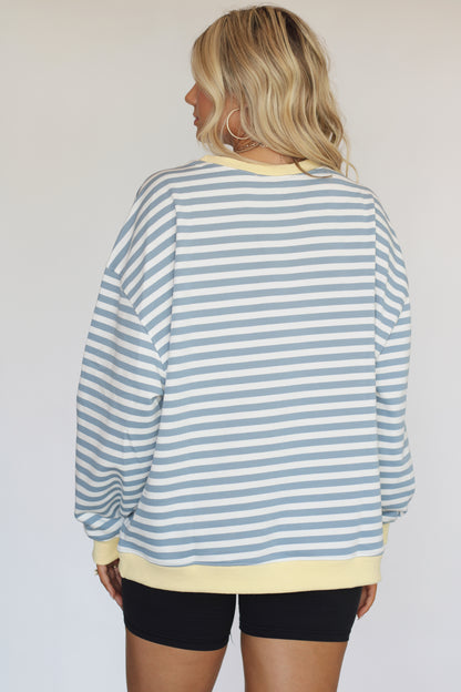 Jet Setter Striped Top- Blue/Yellow