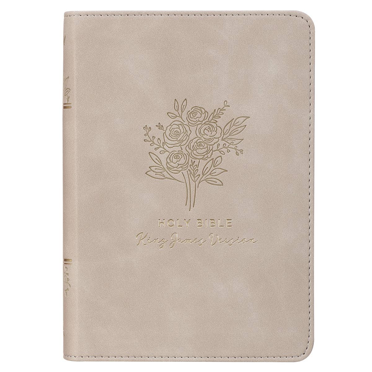 KJV Bible Compact Faux Leather- Taupe