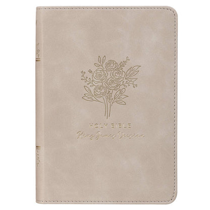KJV Bible Compact Faux Leather- Taupe