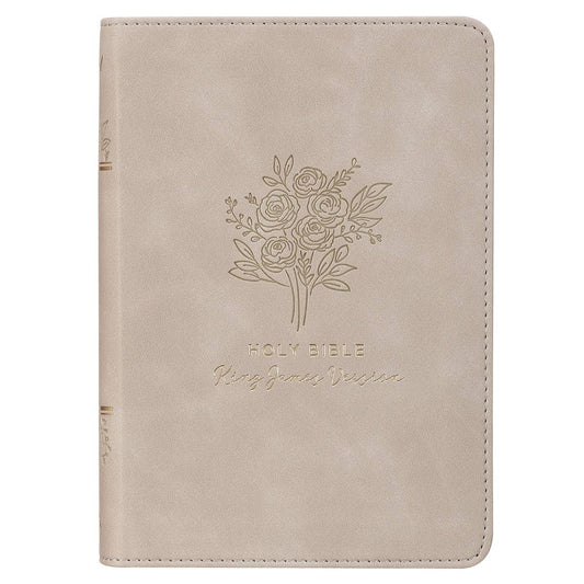 KJV Bible Compact Faux Leather- Taupe