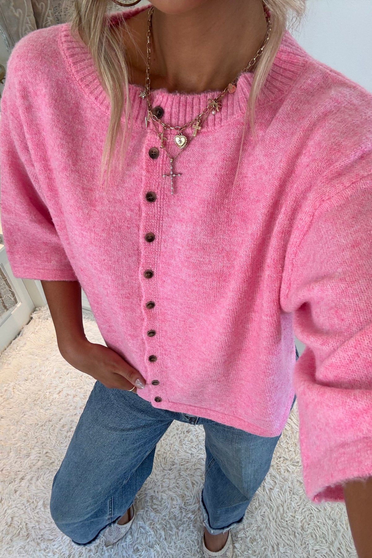 Sunday in SoHo Cardigan- Bubblegum Pink