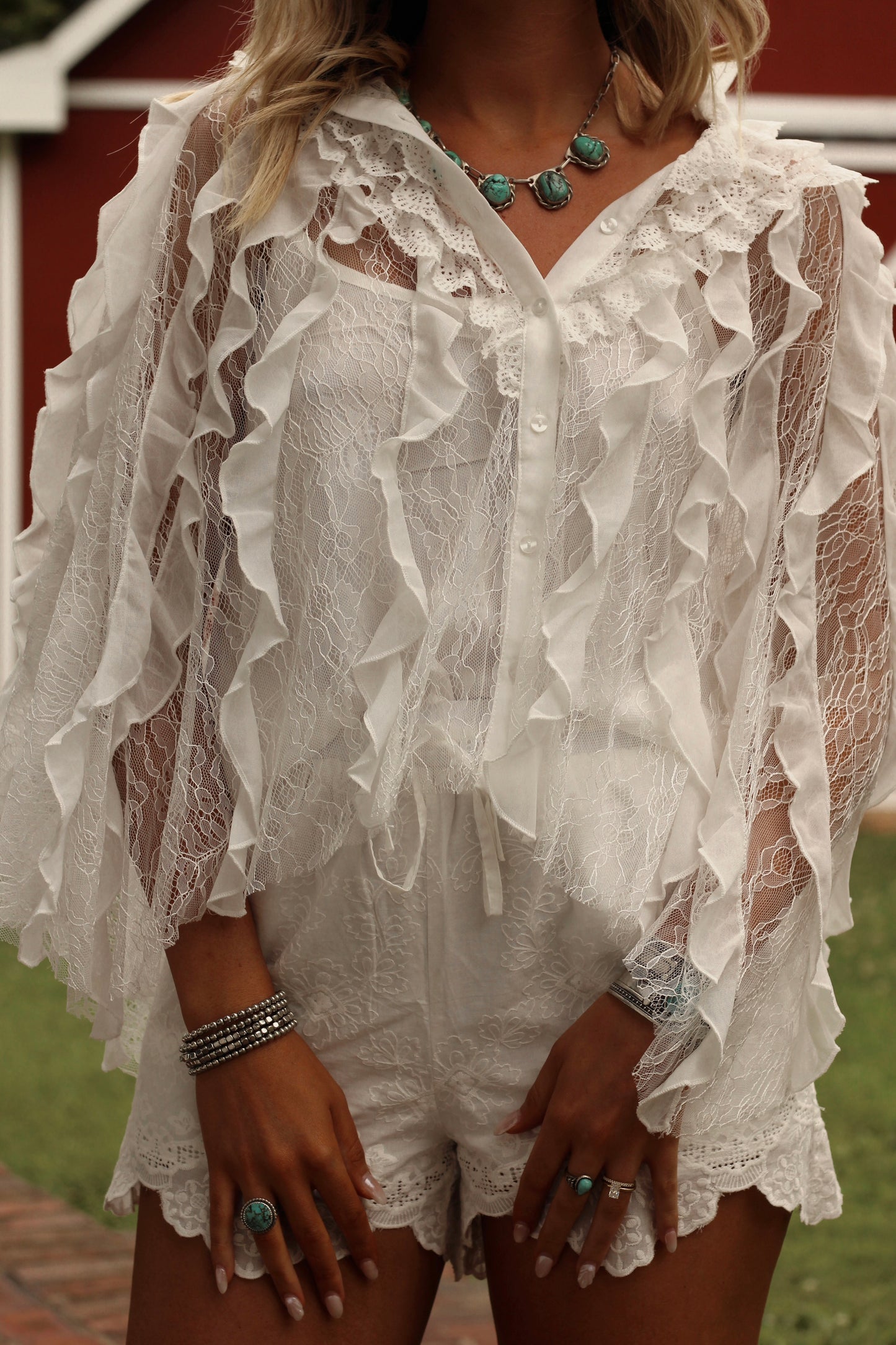 Dandelion Cape Blouse- Off White
