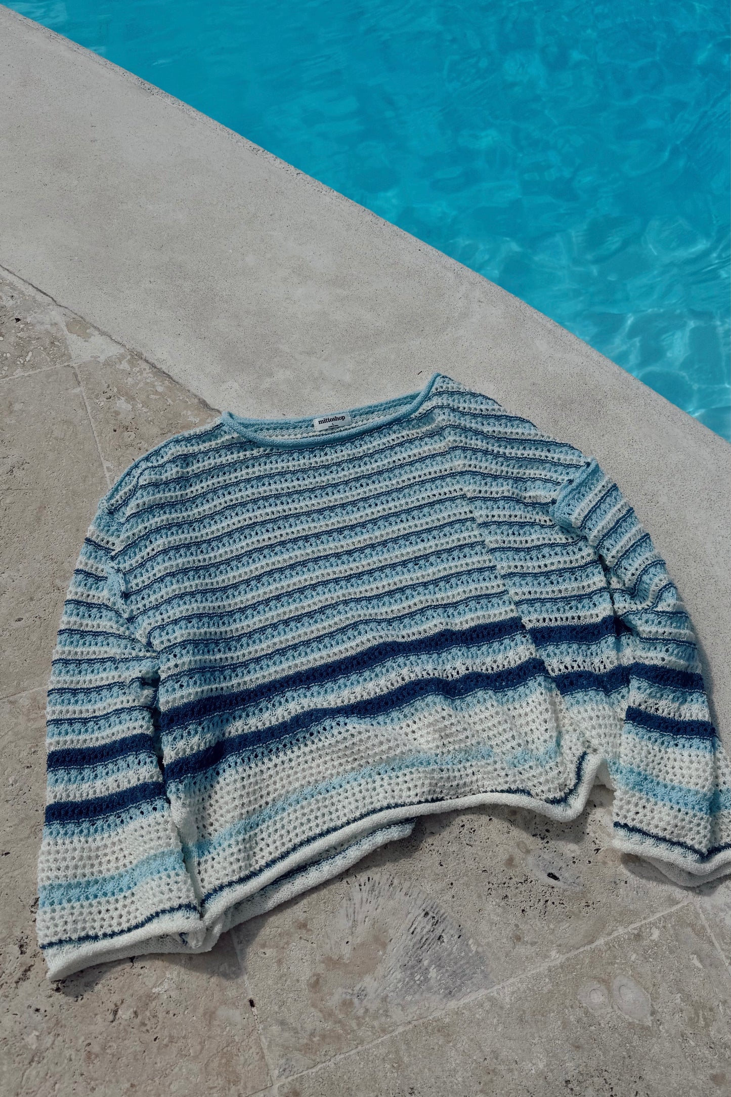 Sea Breeze Crochet Top- Indigo