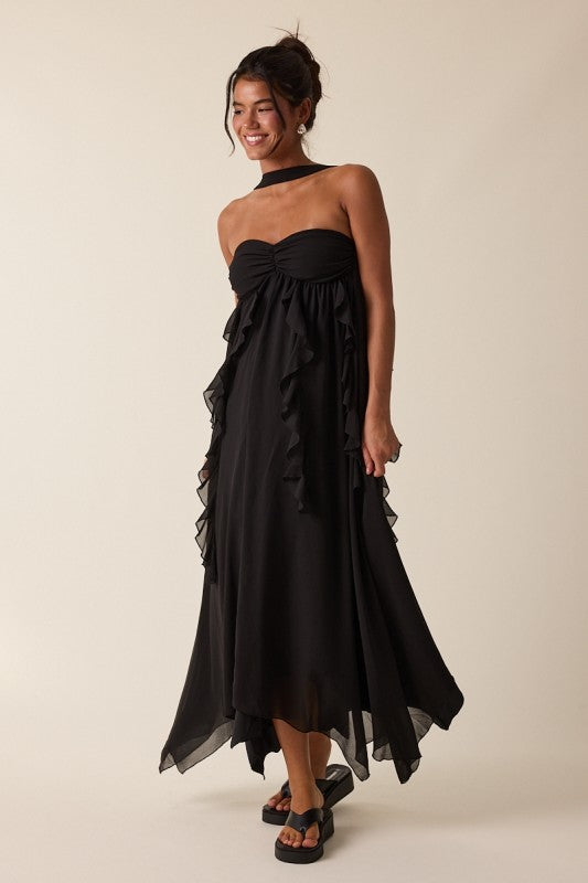 Enchanted Evening Maxi Dress- Black