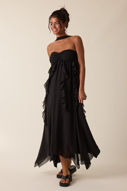 Enchanted Evening Maxi Dress- Black