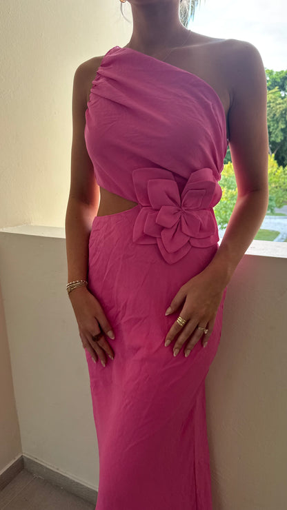 Island Bloom Maxi Dress- Hot Pink