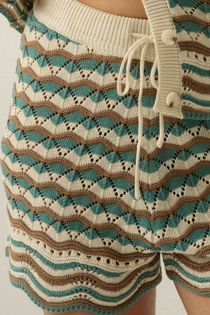 Coastal Crochet Shorts- Natural