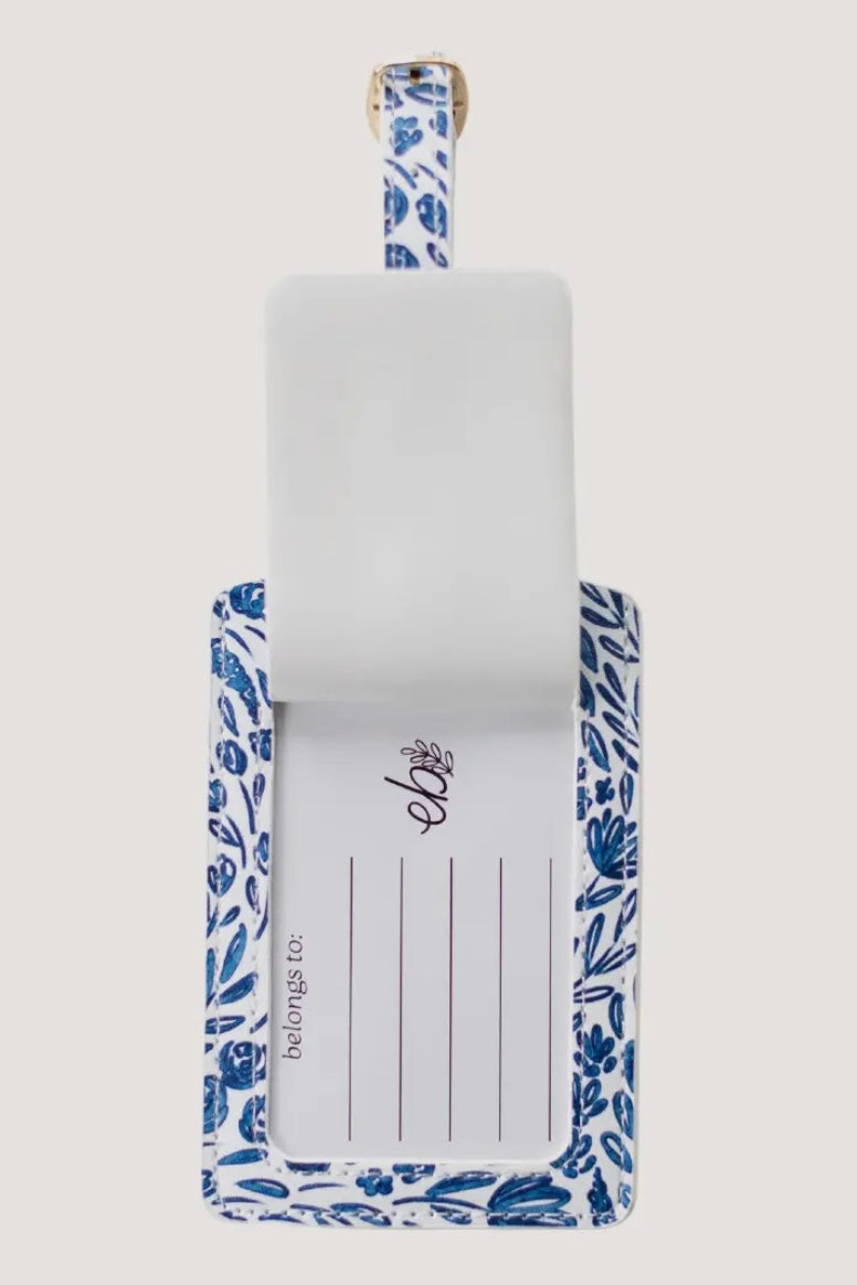 Porcelain Floral Luggage Tag