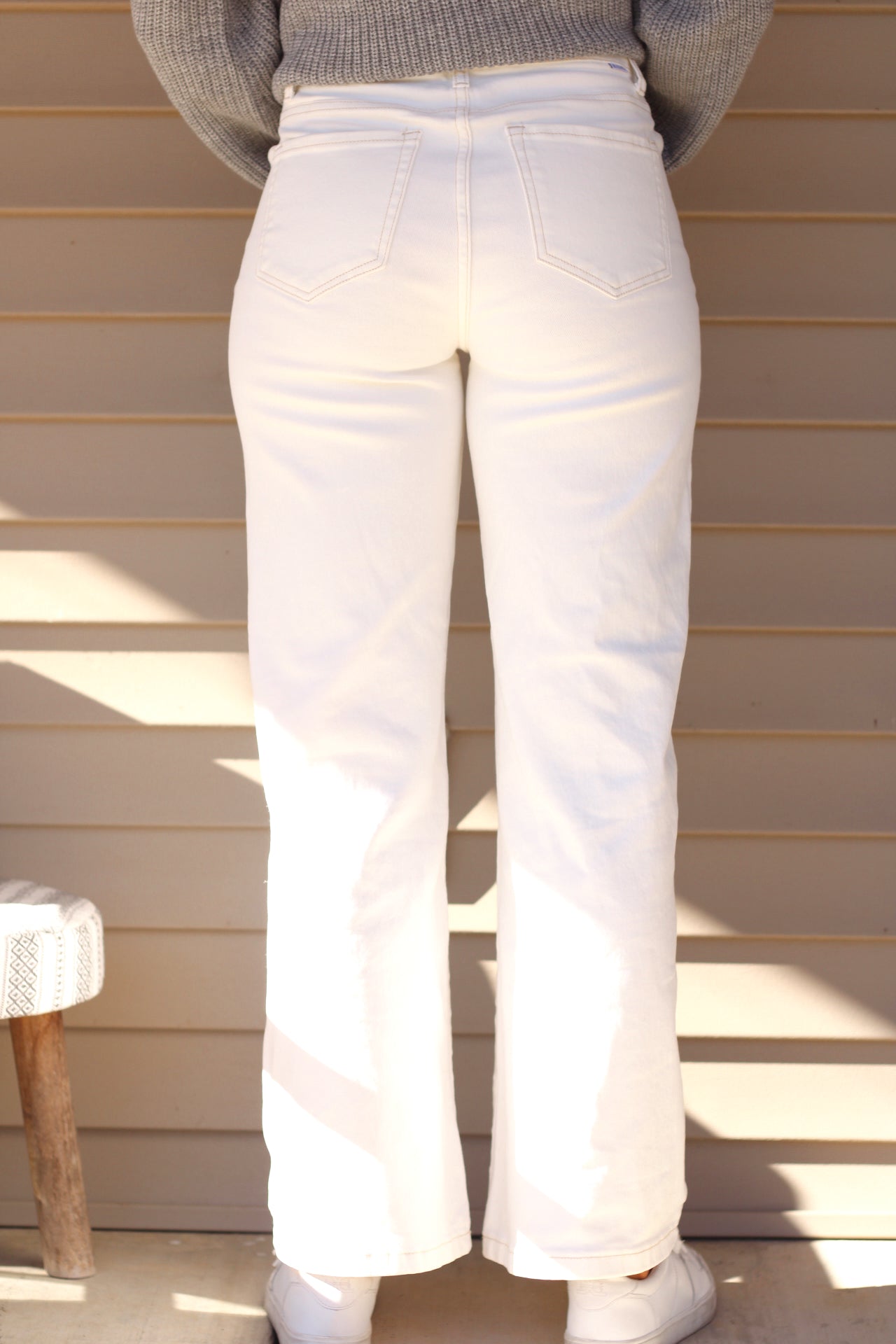 White Sand High Rise Wide Pants- Cream