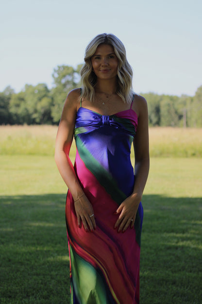 Tropics Rainbow Slip Maxi Dress- Multi