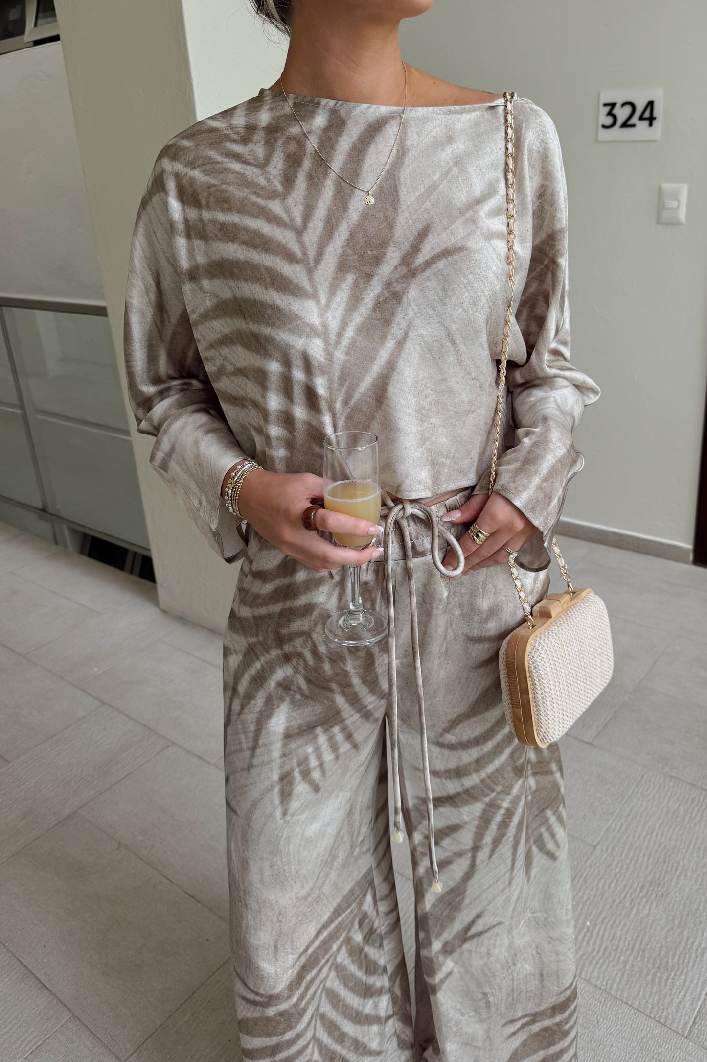 Seafoam Palm Set- Sandstone Palm