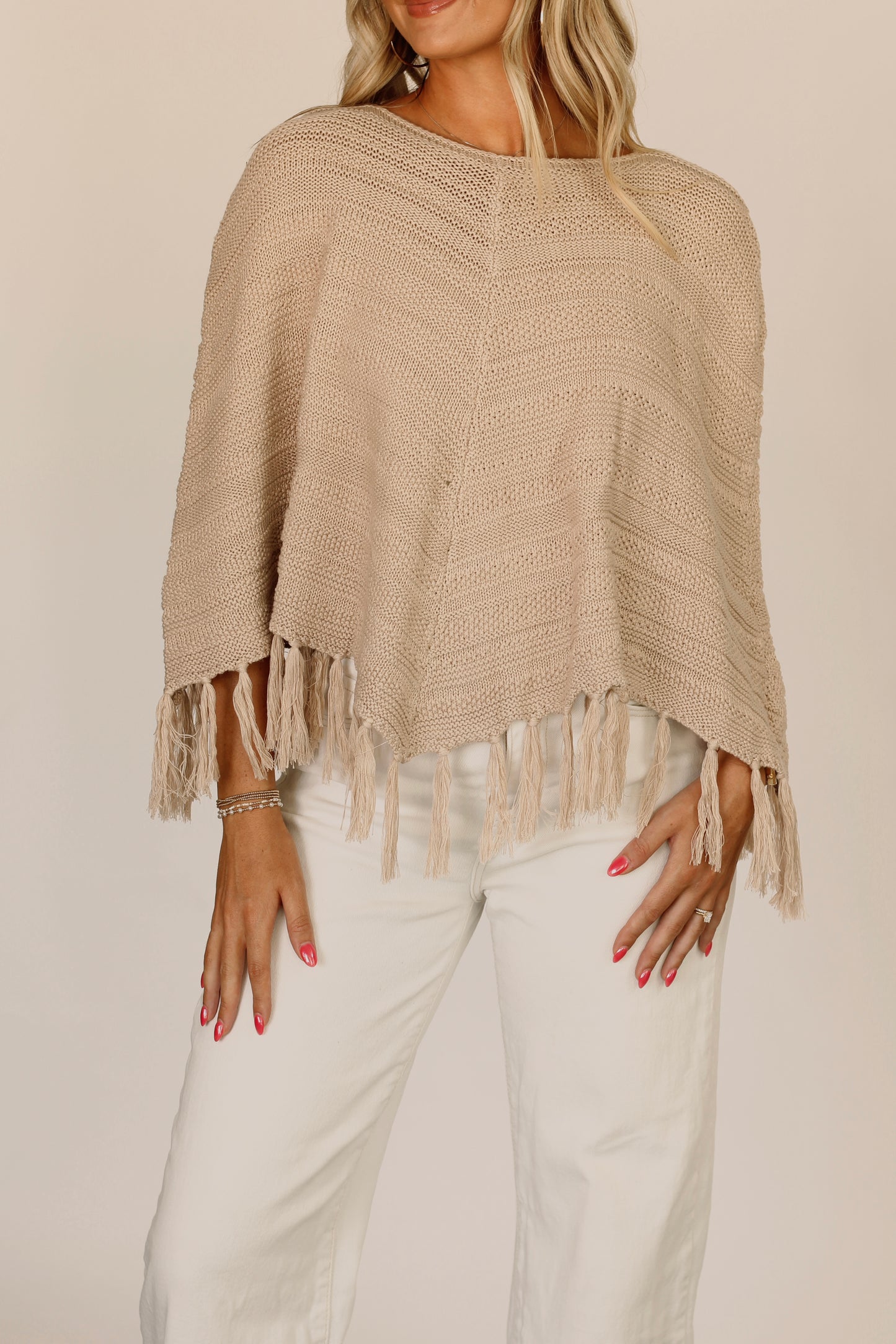 Miss Reagan Poncho- Beige