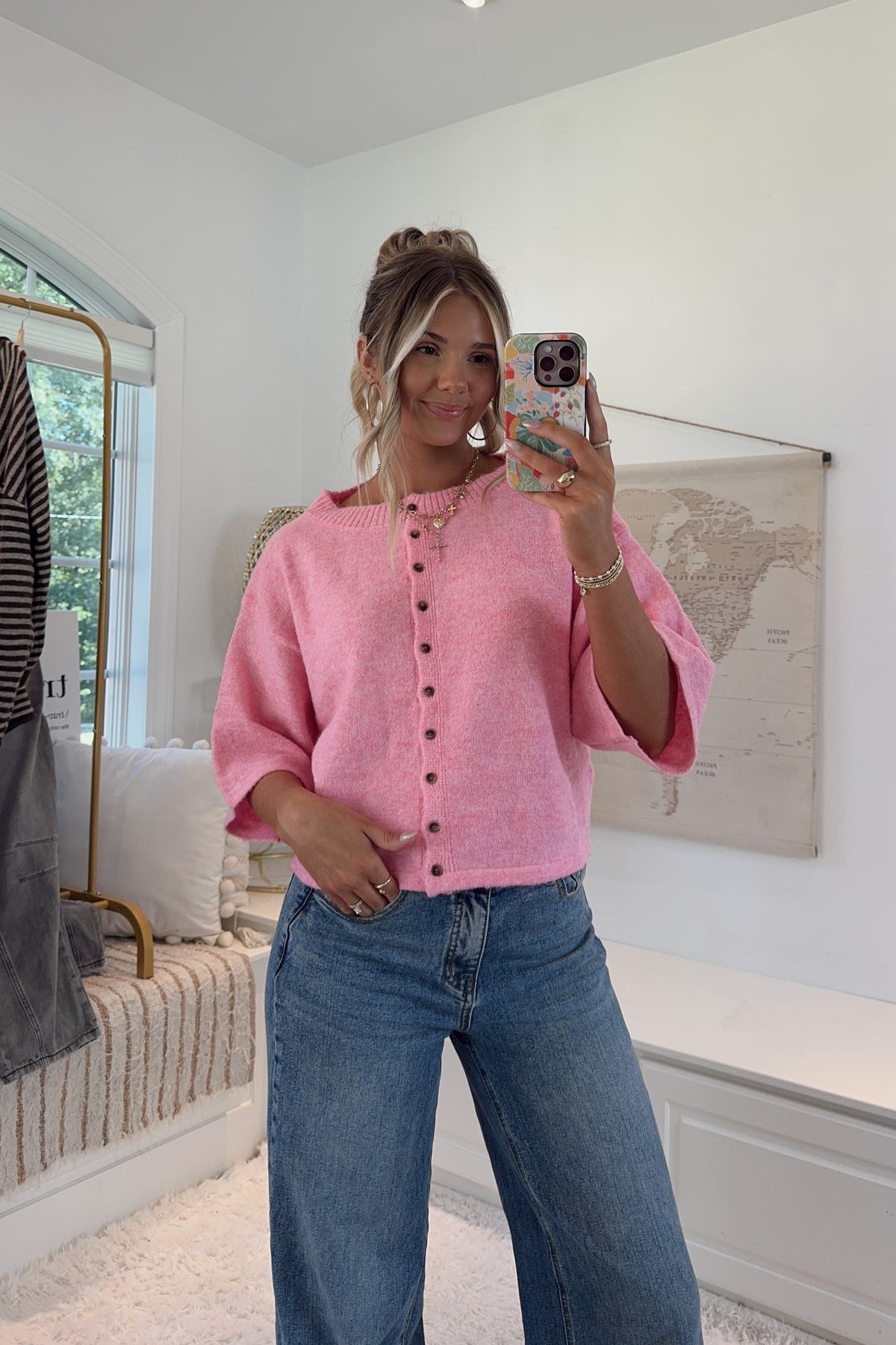 Sunday in SoHo Cardigan- Bubblegum Pink