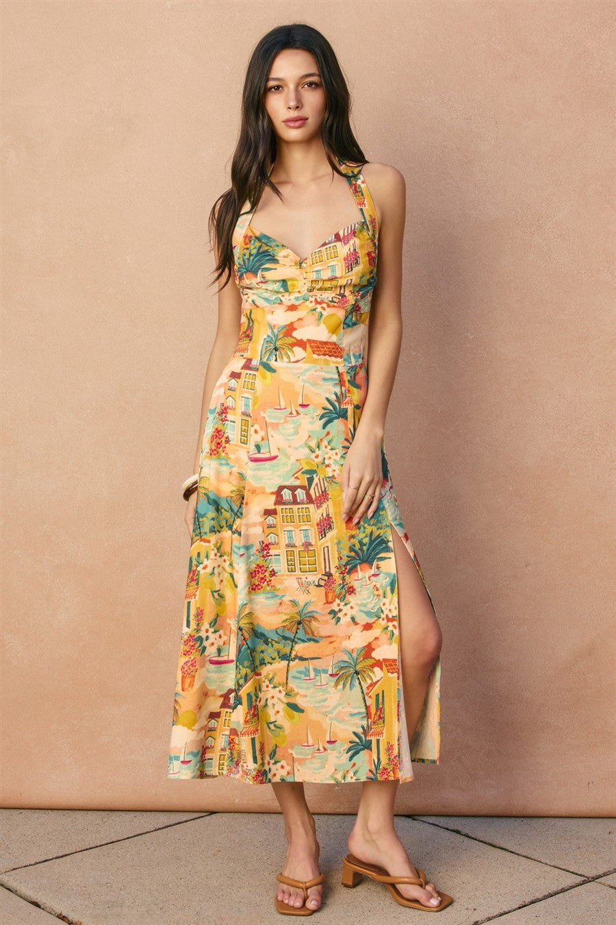 Timeless Tropics Midi Dress- Sunset Isle