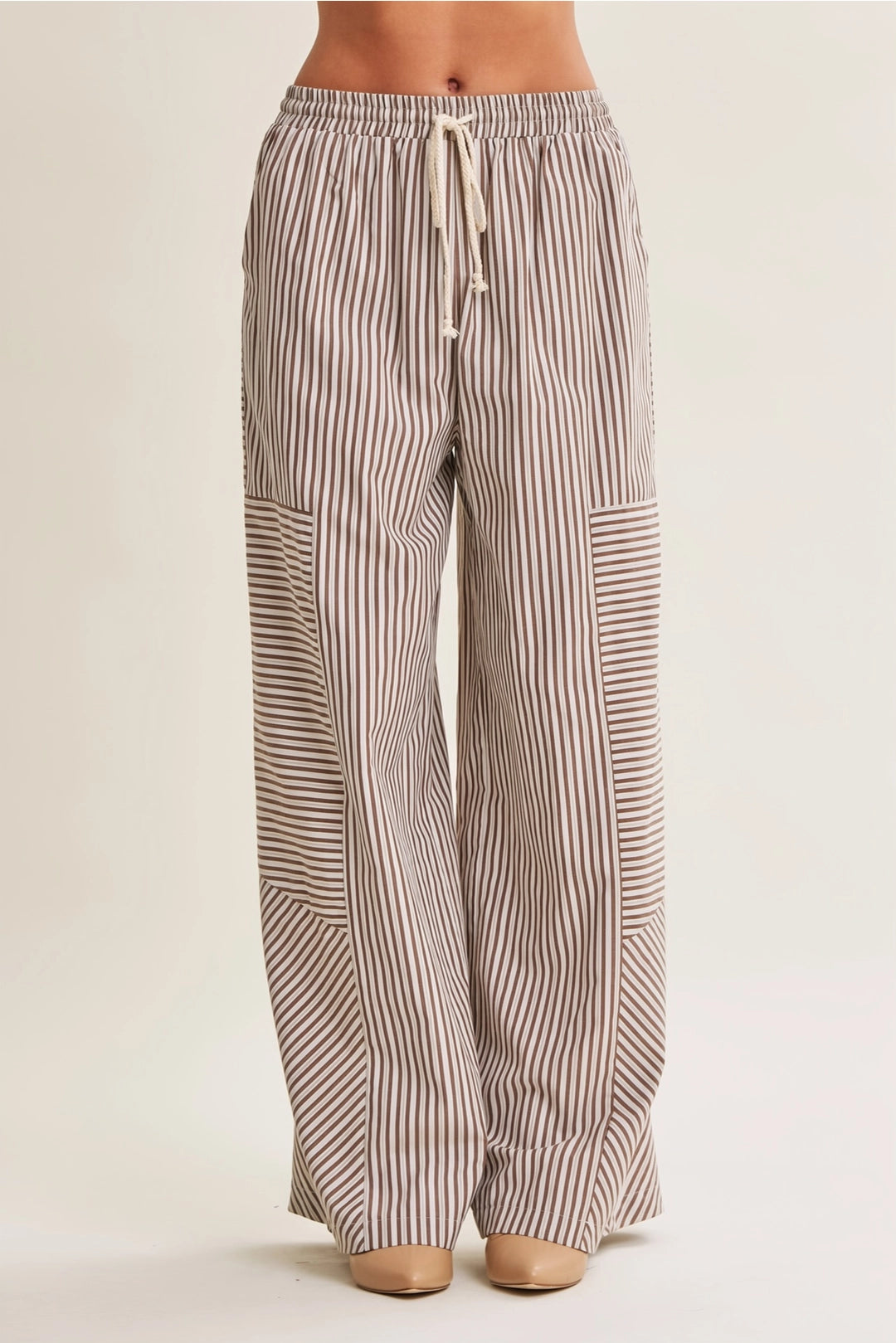 The Camden Stripe Pants- Mocha