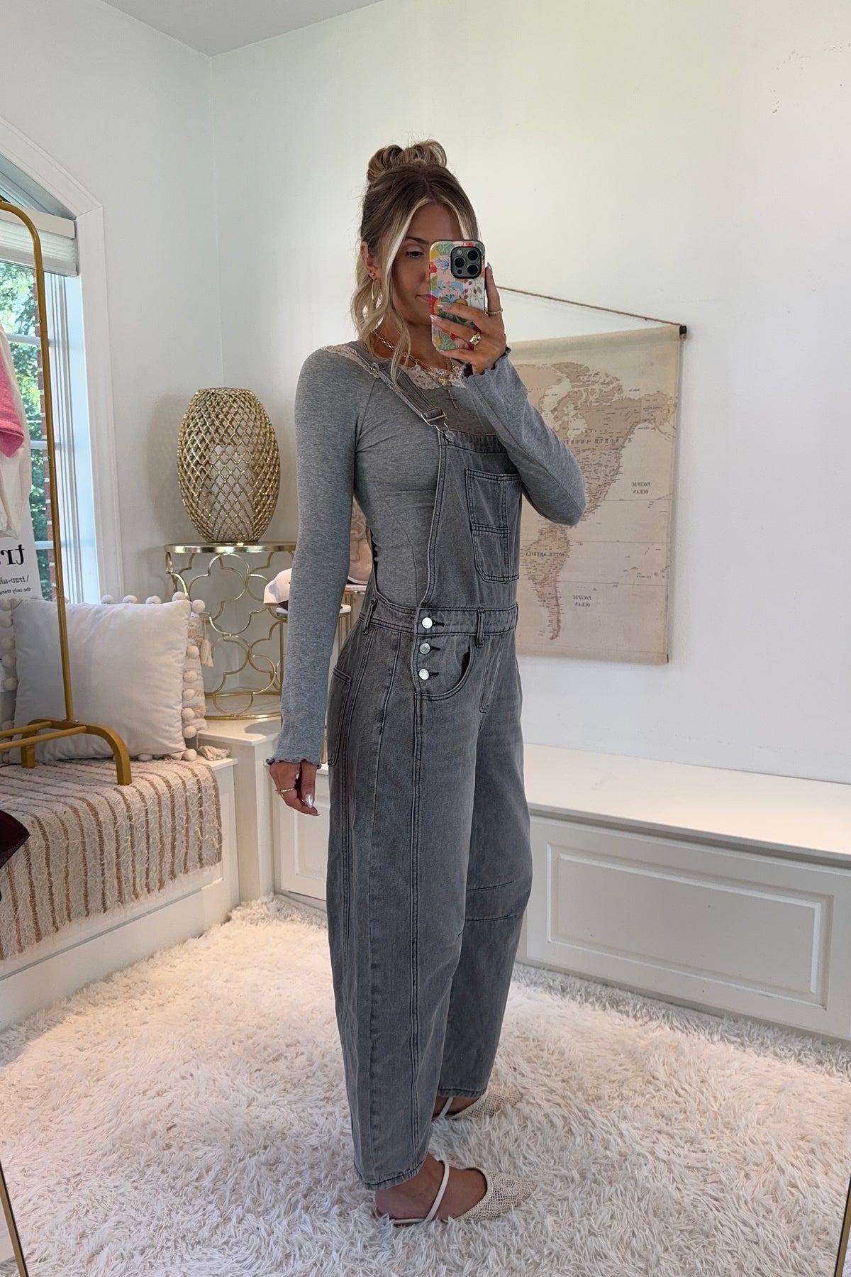 The Saturday Market Overalls- Gray Wash