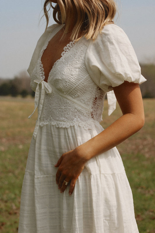 Heavenly Linen Dress- Off White