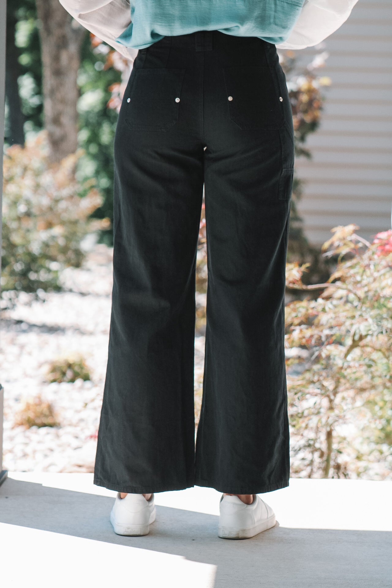 Hannah Pocket Wide Pants - Black