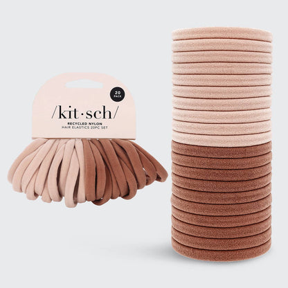 Eco-Friendly Nylon Pony Tails 20pc set - Blush