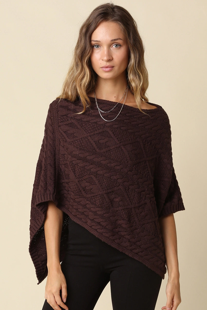 St. Moritz Poncho- Brown