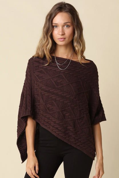 St. Moritz Poncho- Brown