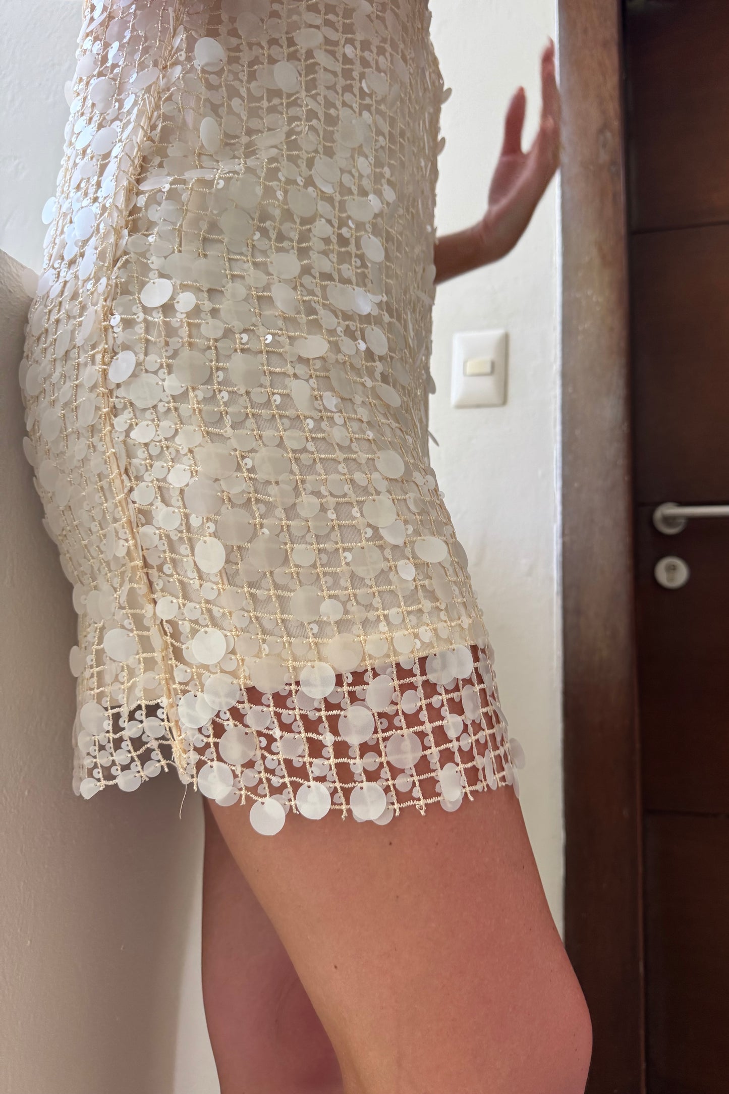 Afterglow Sequin Dress- Ivory