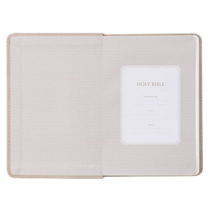 KJV Bible Compact Faux Leather- Taupe