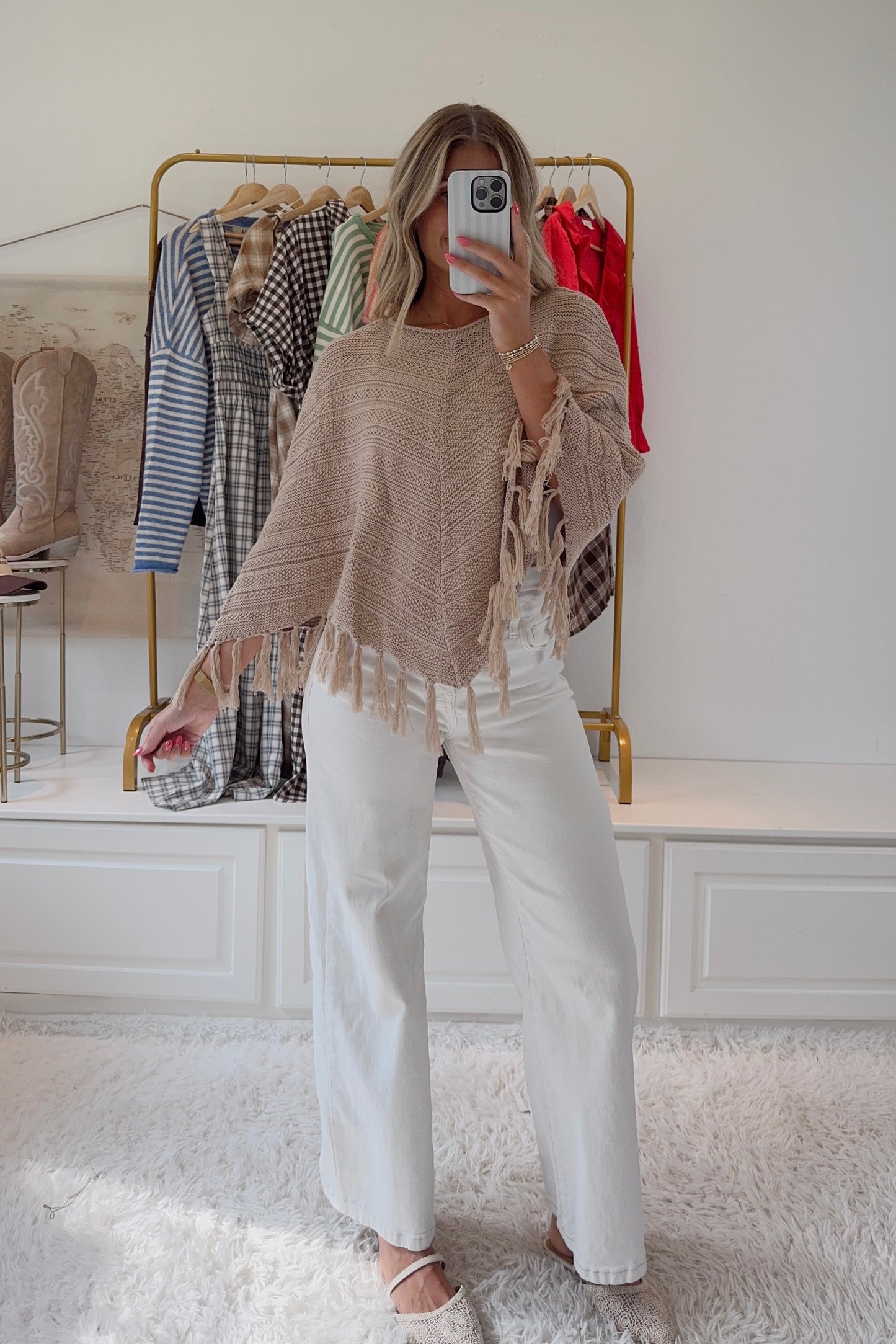 Miss Reagan Poncho- Beige