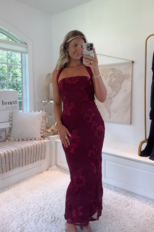 Merlot Meadow Dress- Wine