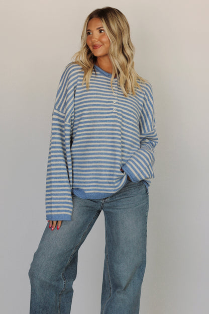 Mrs. McLerran's Striped Sweater - Blue/White