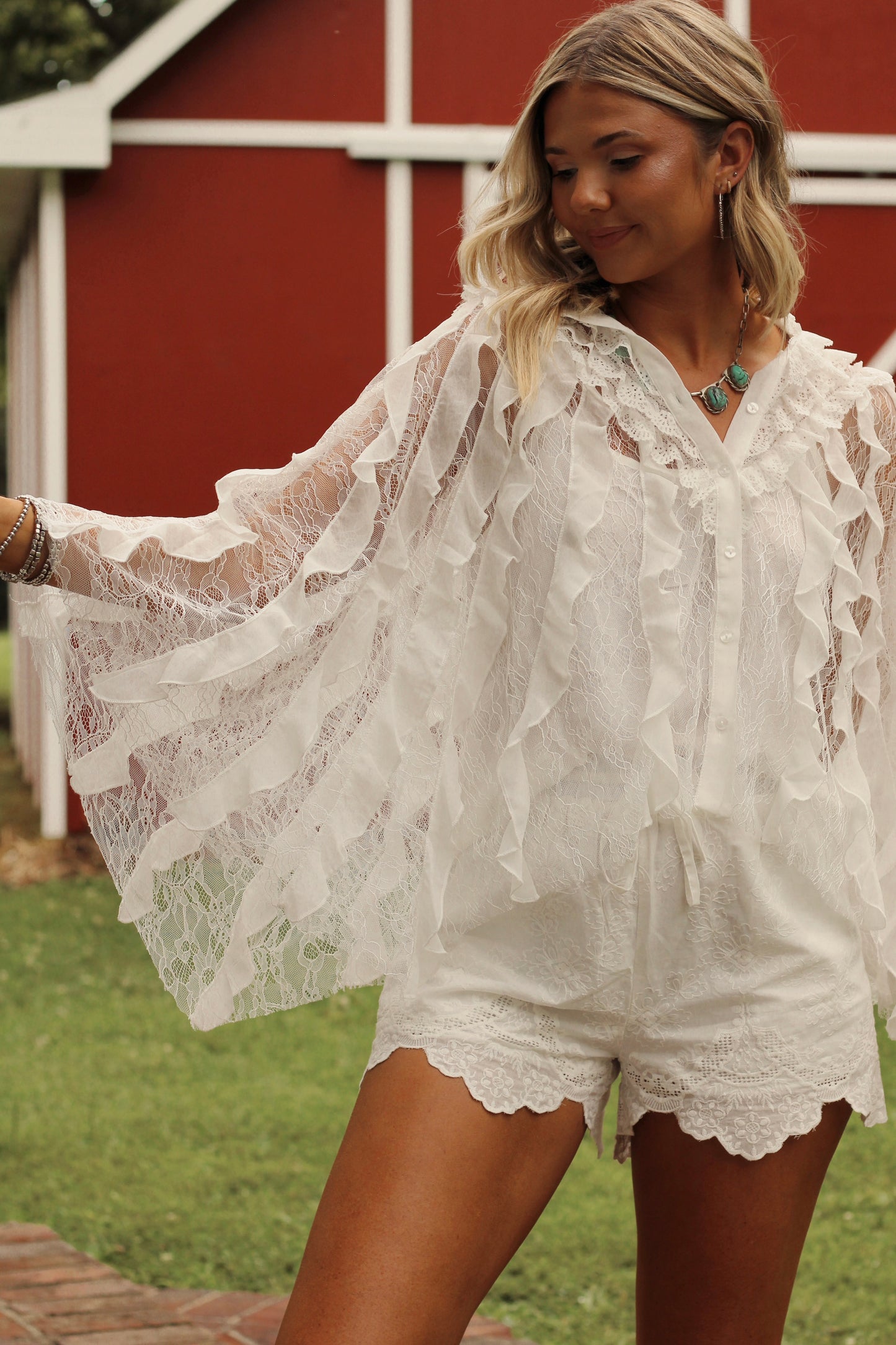 Dandelion Cape Blouse- Off White