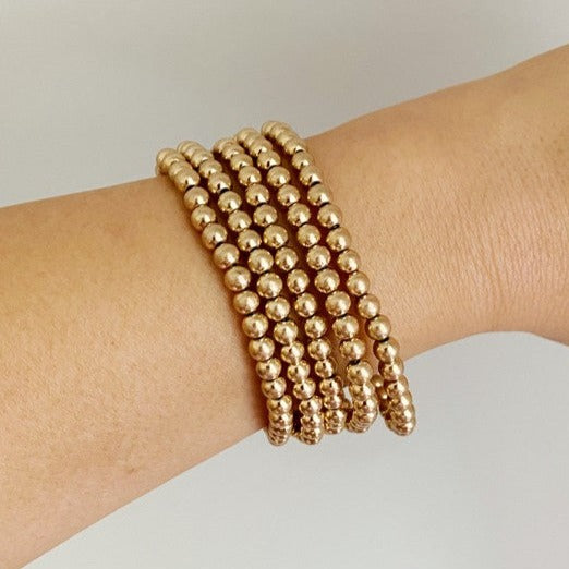 Golden Beads Bracelet Set