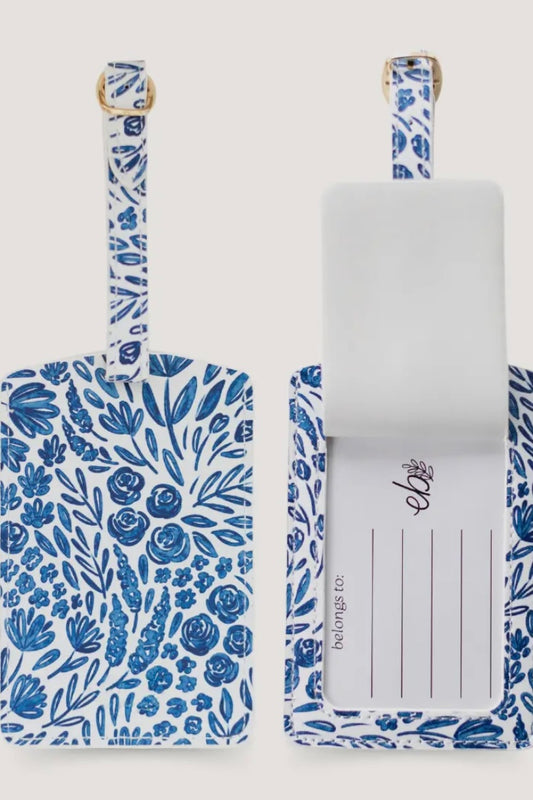 Porcelain Floral Luggage Tag