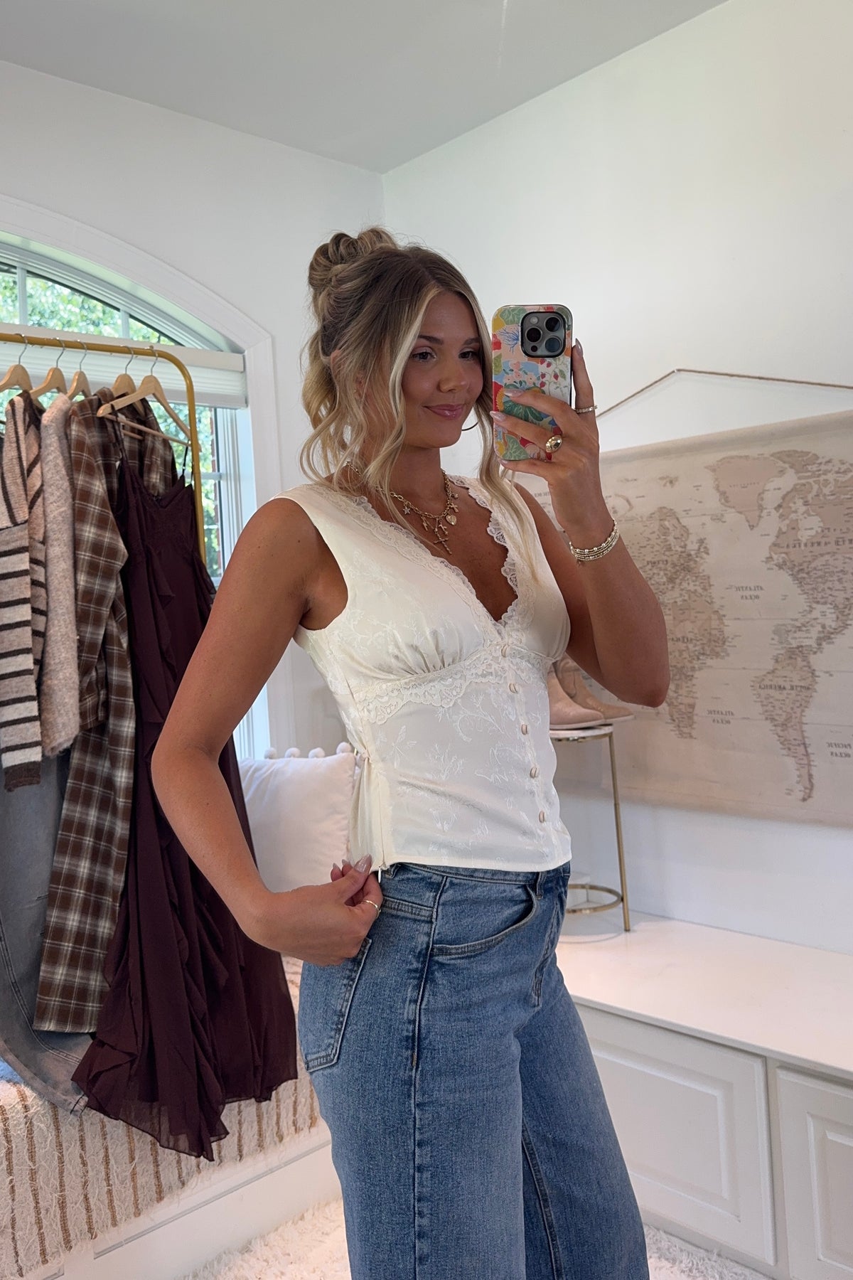 The Amalfi Evening Tank- Cream