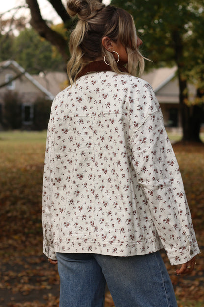 The Marigold Denim Jacket- Ivory Multi