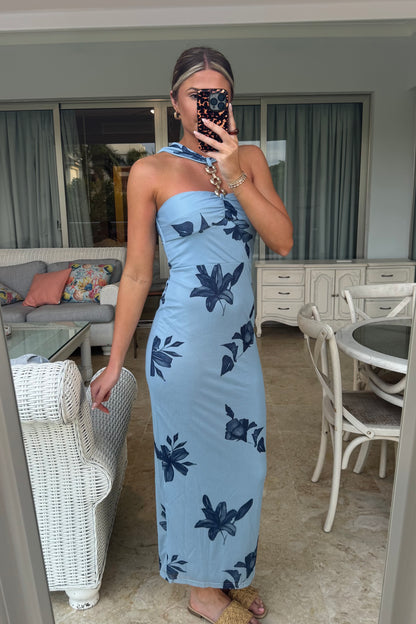 Petal & Sky Dress- Light Blue