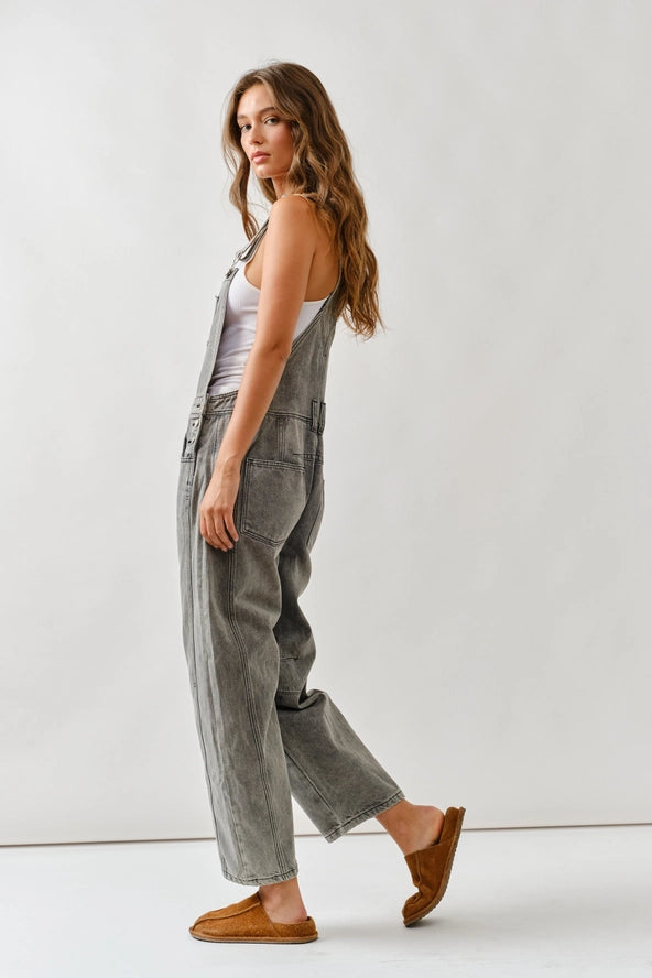 The Saturday Market Overalls- Gray Wash