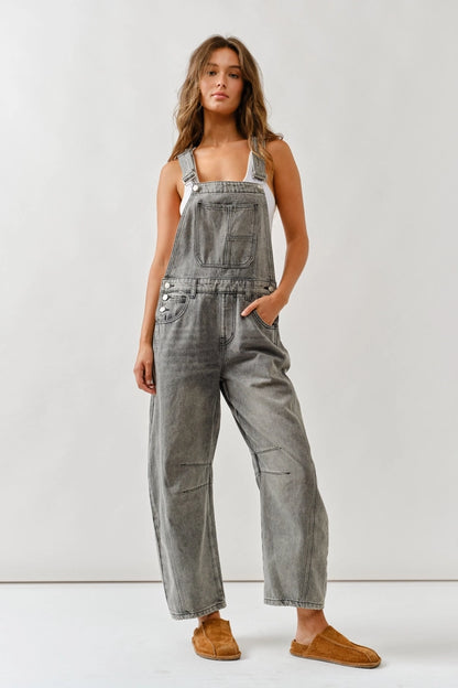 The Saturday Market Overalls- Gray Wash