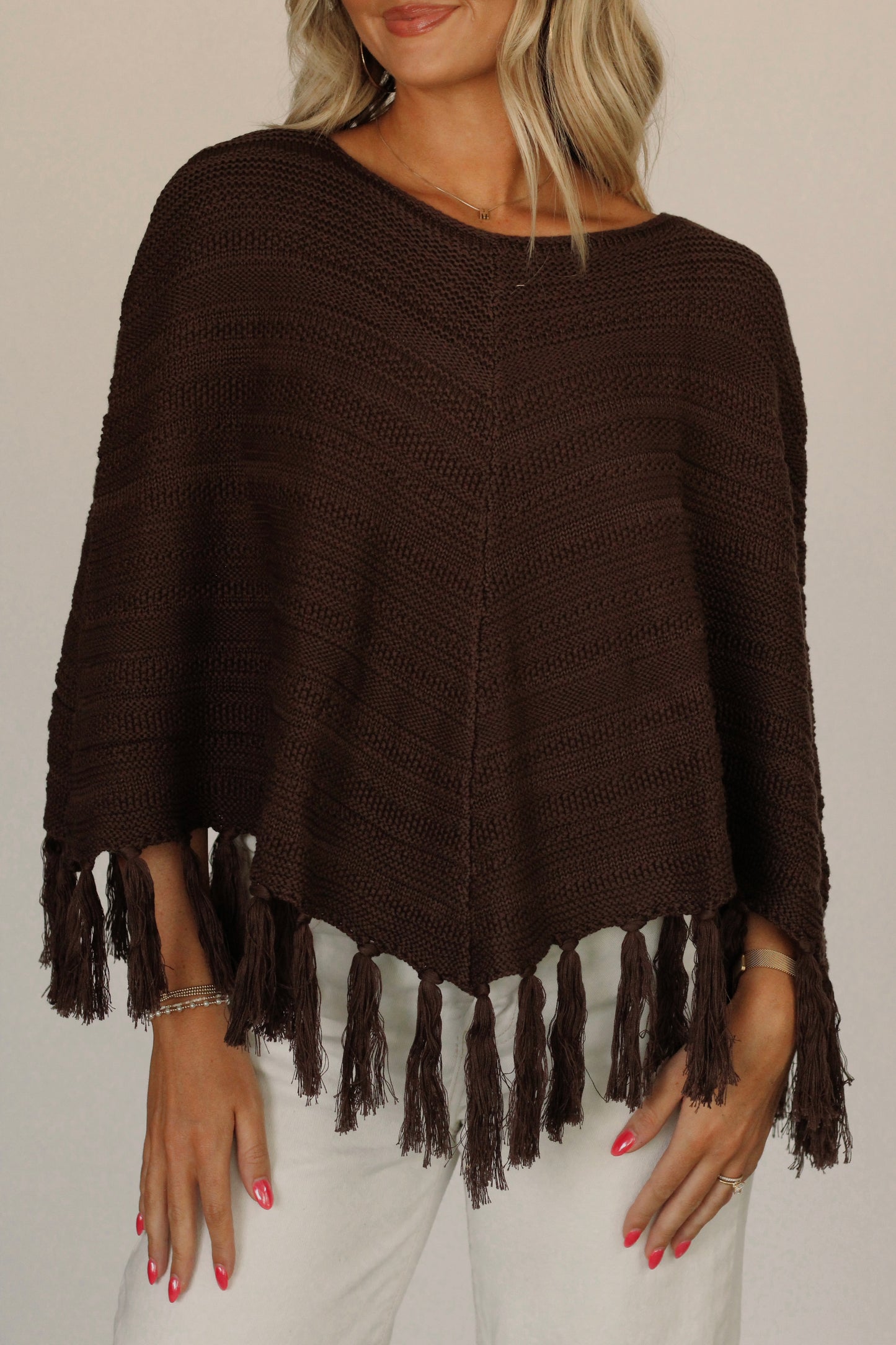 Miss Reagan Poncho- Chocolate