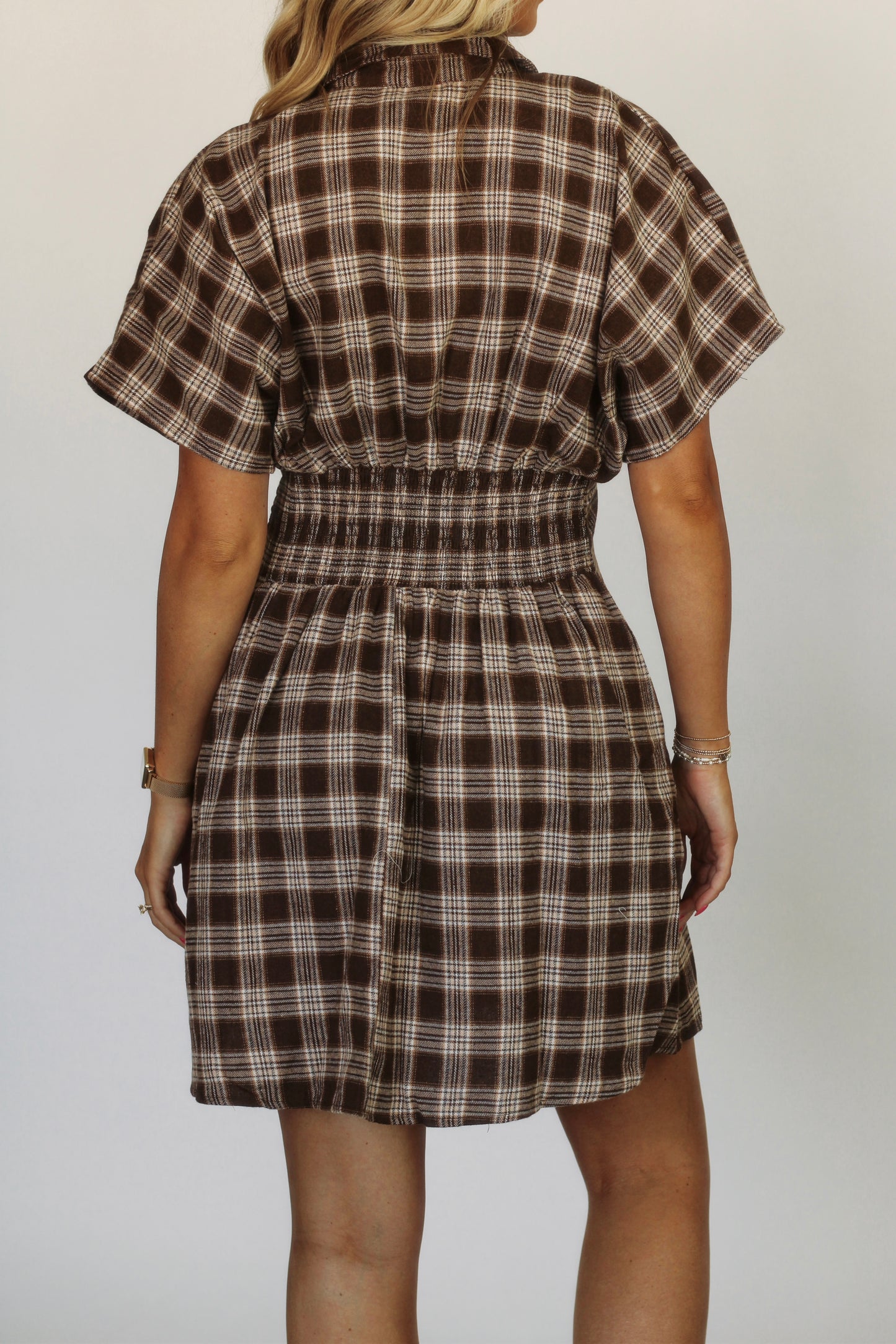 Ms. Johnson Pleated Dress- Mocha