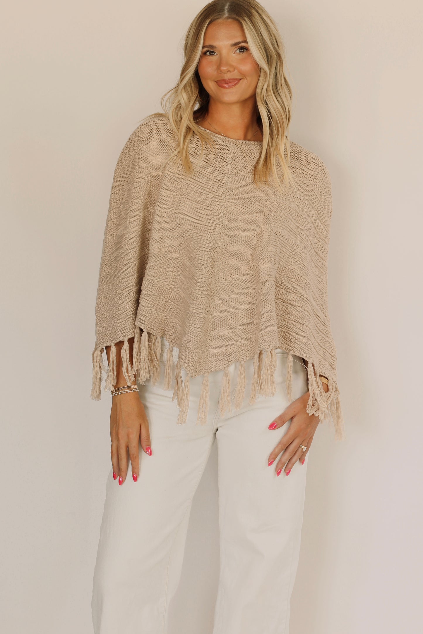 Miss Reagan Poncho- Beige