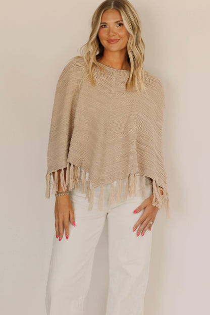 Miss Reagan Poncho- Beige