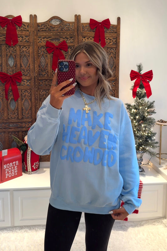 Make Heaven Crowded Puff Crewneck- Blue