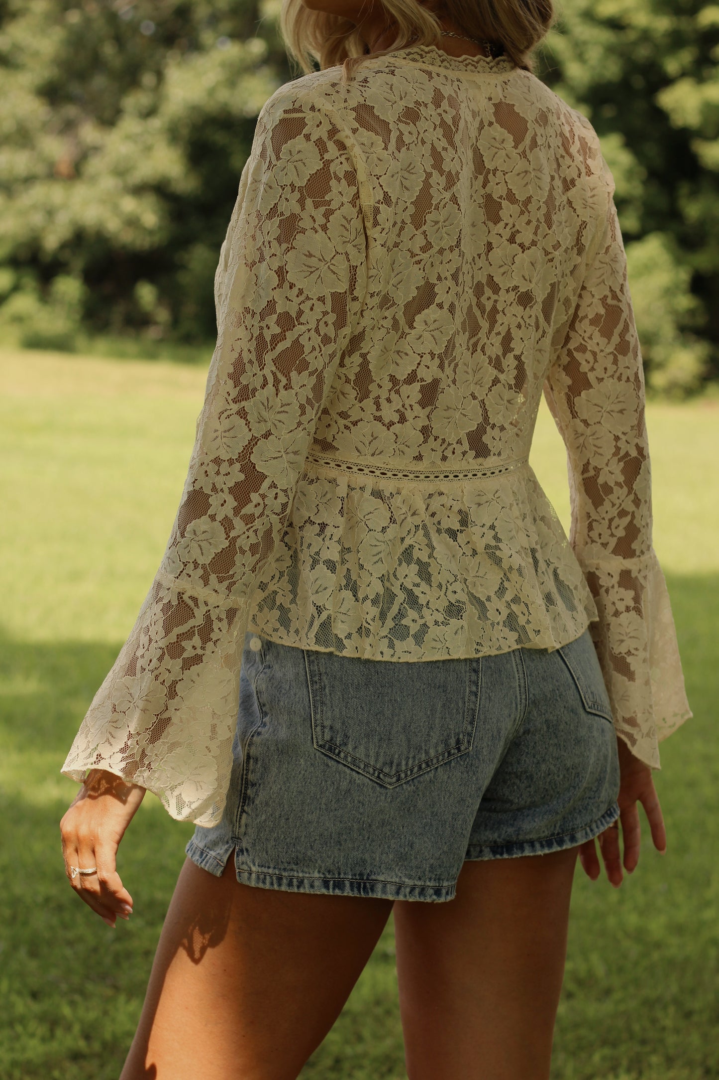 Honey Lace Blouse- Butter Yellow