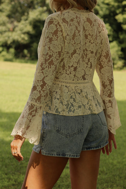 Honey Lace Blouse- Butter Yellow