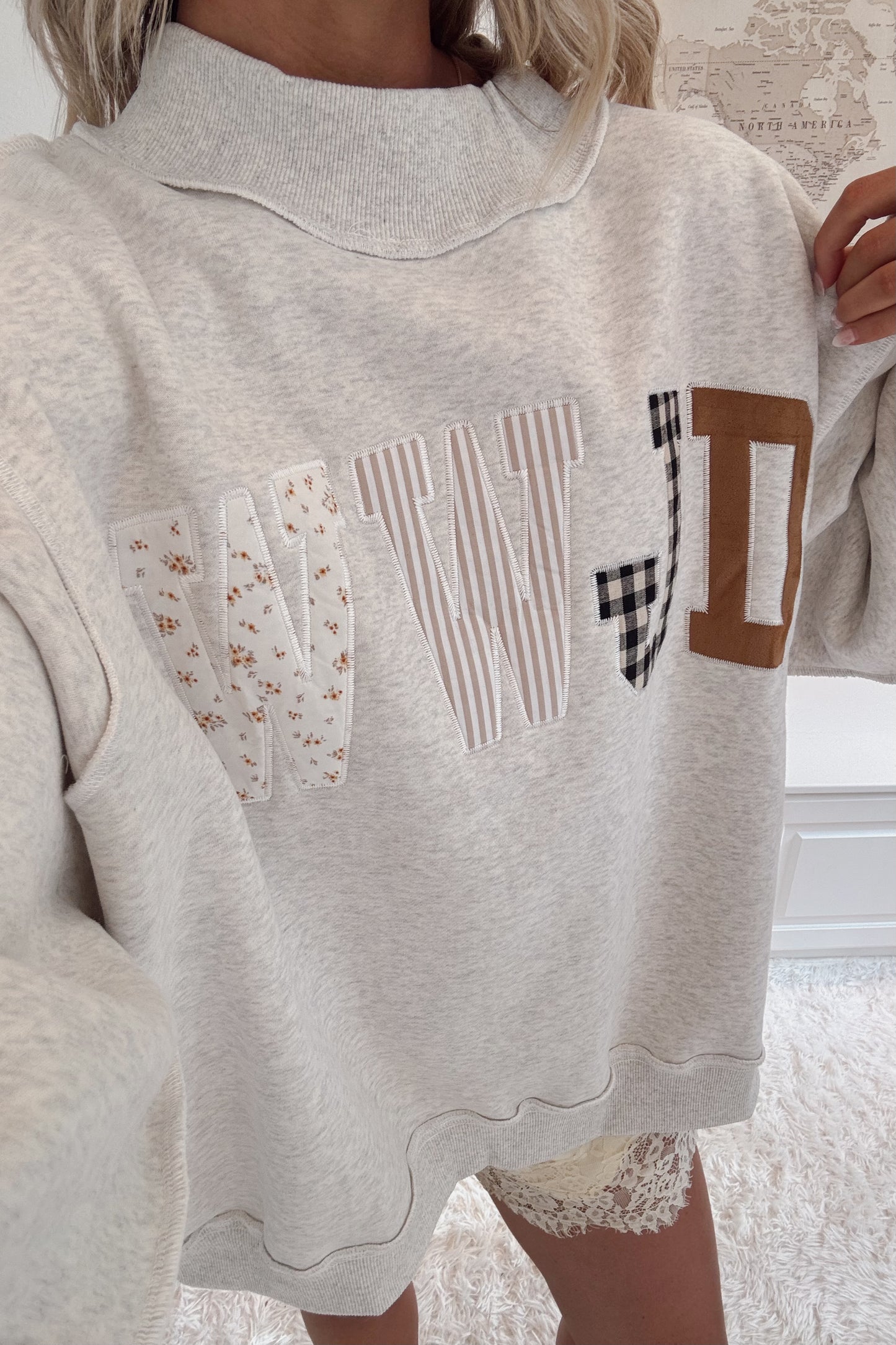 WWJD Mock Neck Sweatshirt- Ash Gray