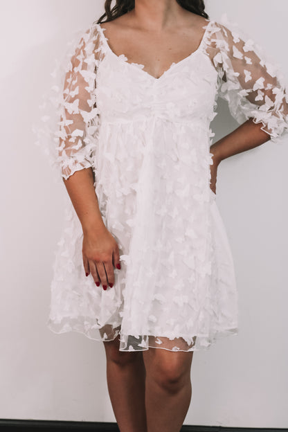 Lifetime of Butterflies Dress- White