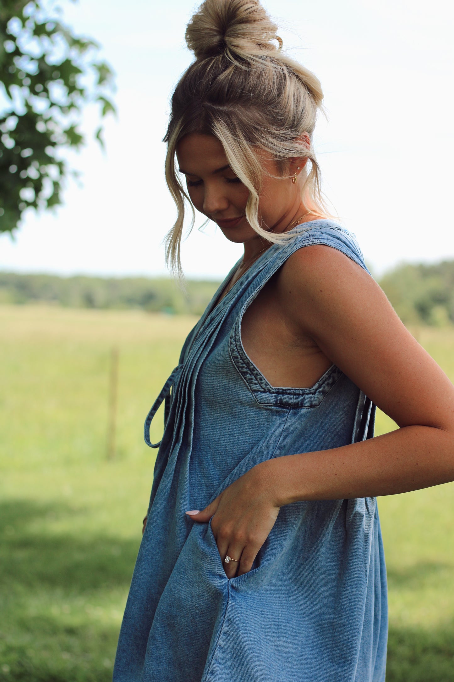 All Your'n Romper- Denim