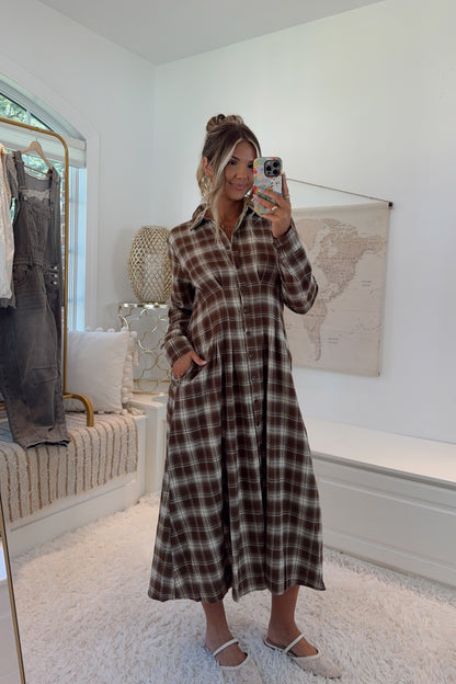 The New England Autumn Dress- Mocha